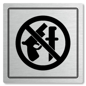 Zákaz vstupu se zbraní, 148x148mm, stříbrná, Utah